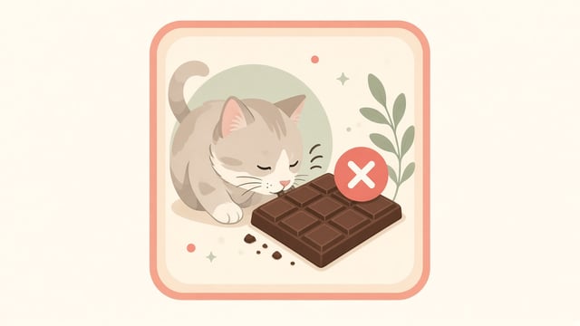Illustration einer Katze neben Lebensmitteln und einer Schüssel